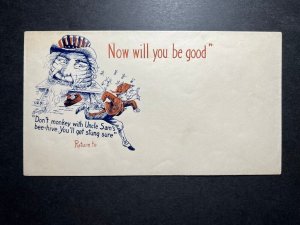 Mint USA Postal Stationery Envelope Patriotic Uncle Sam Beehive Stung