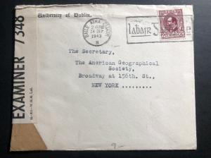 1941 Dublin Ireland University Censored Cover To New York Usa