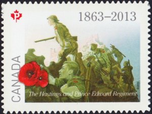 DIE CUT = HASTINGS AND PRINCE EDWARD REGIMENT = MILITARY= MNH CANADA 2013 #2684i