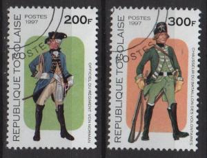 Togo 1997 - Scott 1765 & 1766 used - Military Uniforms 