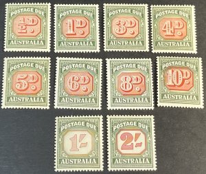 AUSTRALIA # J86-J95--MINT NEVER/HINGED--COMPLETE SET--POSTAGE DUE--1958-60