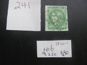 FRANCE 1870-71 USED STAMPED ON BACK SC 41b SUPERB $1250 (241) SEE DESCRIPTION