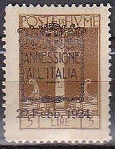 Fiume 207 1924 Overprint MH