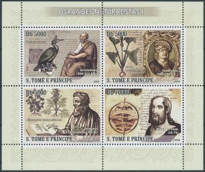 Sao Tome & Principe 2008 MNH People Stamps Great Naturalists Aristotle 4v M/S I