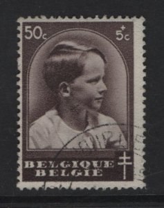 Belgium    #B183  used   1936  Prince Baudouin 50c