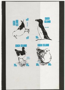 GB Local Gugh Island 1975 Birds imperf Proof block of 4 MNH