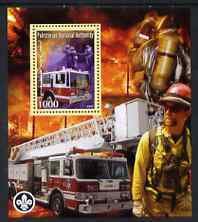 PALESTINIAN N A - 2007 -Fire Engines #2-Perf Miniature Sheet-M N H-Private Issue