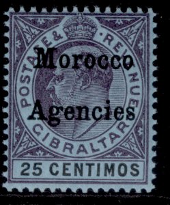 MOROCCO AGENCIES EDVII SG20, 25c purple & black/blue, LH MINT.