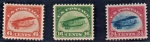 US C1-3 Airmail XF LH Fresh! Beautiful Set cv $270