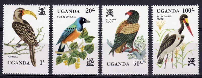 Uganda 1982  Sc#346/349  BIRDS Set (4) MNH