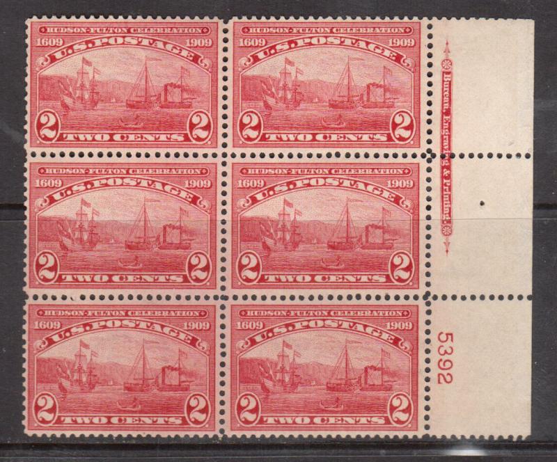 USA #372 Mint Fine - Very Fine Never Hinged Plate Block Of Six