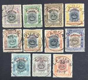 MOMEN: MALAYA STRAITS SG #141-151 1906-07 USED £800 LOT #62010