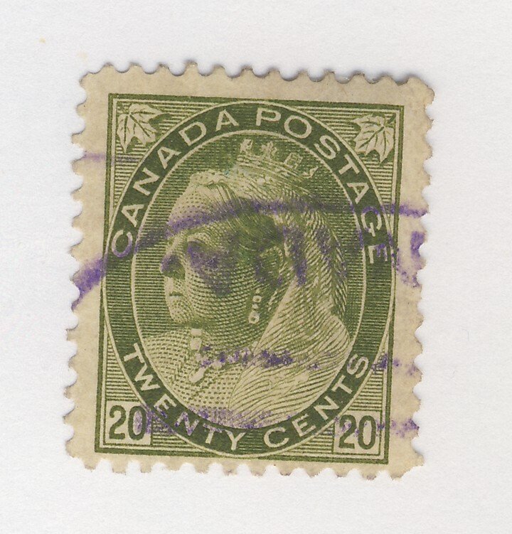 Canada Victoria Numeral Used stamp #84-20c Used F/VF  Guide Value = $120.00