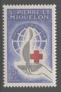 St Pierre & Miquelon 1967 Red Cross Centennial Sc# 367 NH 