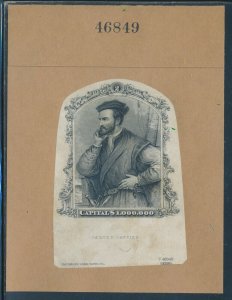 JACQUES CARTIER POSSIBLY USED ON BANKNOTE OR STAMP ABNCo PL #46849  XF HV596