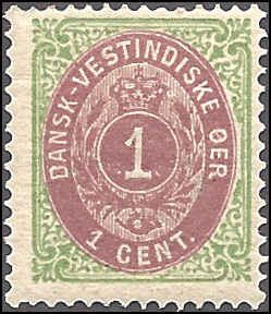 Danish West Indies 5b Mint,OG,HR... SCV $45.00