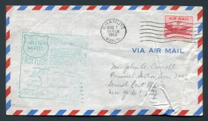 1952 First Flight Cover - Chanute, Kansas to New York, NY