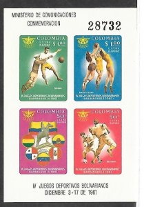 COLOMBIA Sc 736-9,C414-18 NH ISSUE of 1961 - SPORT 