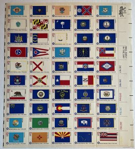 Scott 1633 1682 STATE FLAGS Sheet of 50 US 13 Cent Stamps NH, Small Selvage Flaw