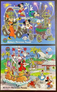 Grenada Grenadines 2 Disney Mickey’s Christmas Parade Souvenir Sheets 1988