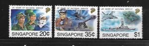 SINGAPORE, 631-633, MNH, 25 YEARS OF NATIONAL SERVICE