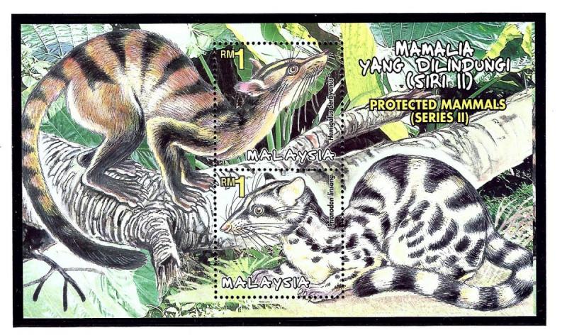 Malaysia 809 MNH 2000 Protected Mammals S/S