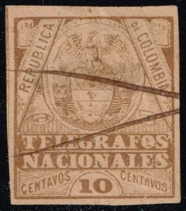 Colombia Telegraph Stamp (Yvert #TE22); Used (3Stars)