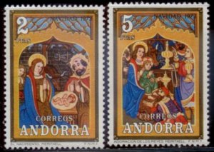 Andorra Spanish 1973 SC# 77-8 Christmas MNH-OG E48