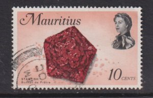 Mauritius  #343  used   1969  marine life  10c