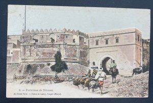 1930s British Post Office Tanger Morocco  Postcard Cover To England Tetuan Fort