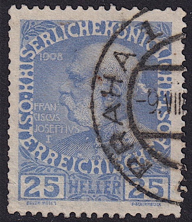 Austria - 1908 - Scott #118 - used - PRAHA 1 pmk Czech Republic