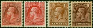 Jamaica 1929-32 Set of 4 SG108-110 Fine MNH