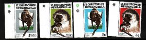 St. Kitts-Nevis-Scott#350-3-Unused NH set-Animals-Green M