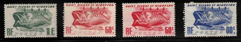 ST PIERRE & MIQUELON Scott # 328-30 MH - Fishing Industry Symbols 60c Shades