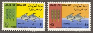 Kuwait Scott 310-11 MNHOG - 1966 Freedom from Hunger Set - SCV $6.75