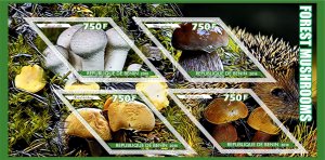 Stamps.  Mushrooms 2018 1+1 sheets perforated