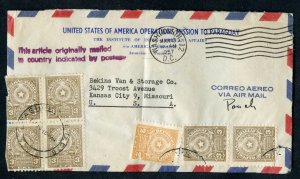 Paraguay 1957 U.S. Government Airmail Pouch Cover To Kansas City Mo.