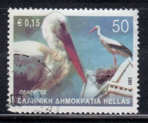 Greece 2001 Sc#1994 White Stork (Ciconia ciconia) used