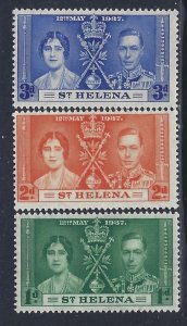 St Helena, Scott #115-117; King George VI Coronation, MLH