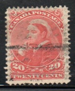 Canada Sc 46 1893 20 c vermilion Queen Victoria Widow Weeds stamp used