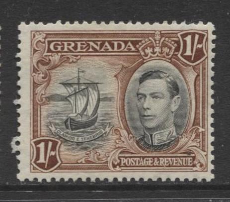 Grenada -Scott 139- KGVI- Definitive Issue-1938 -MLH- Single 1/- Stamp