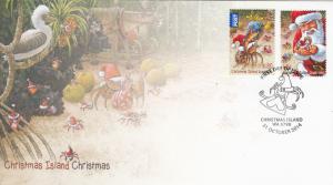 Christmas Island 2014 FDC Set of 2 Crabs, Santa - Christmas