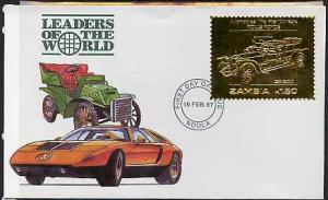 Zambia 1987 Classic Cars 1k50 Rolls Royce in 22k gold foi...
