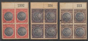 Bahamas, Scott 85-87 (SG 126-128), used blocks on piece