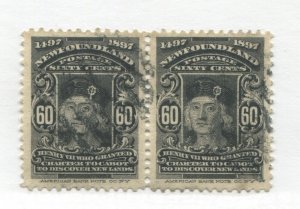 Newfoundland 1897 60 cents pair used