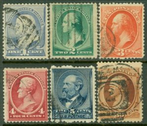 EDW1949SELL : USA 1887 Scott #212-17 F-VF, Used. Nice set. Catalog $228.00. 