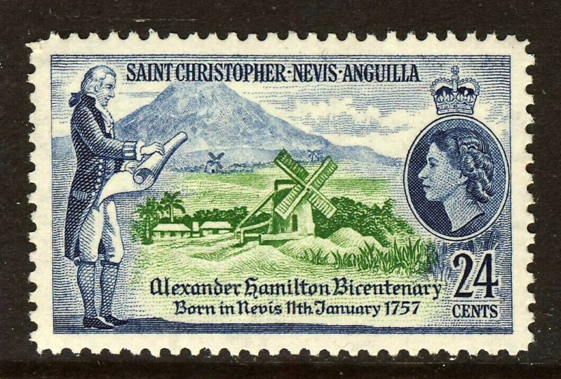 ST.CHRISTOPHER NEVIS & ANGUILLA QE II 1957 Hamilton Bicentenary SG 119 MINT