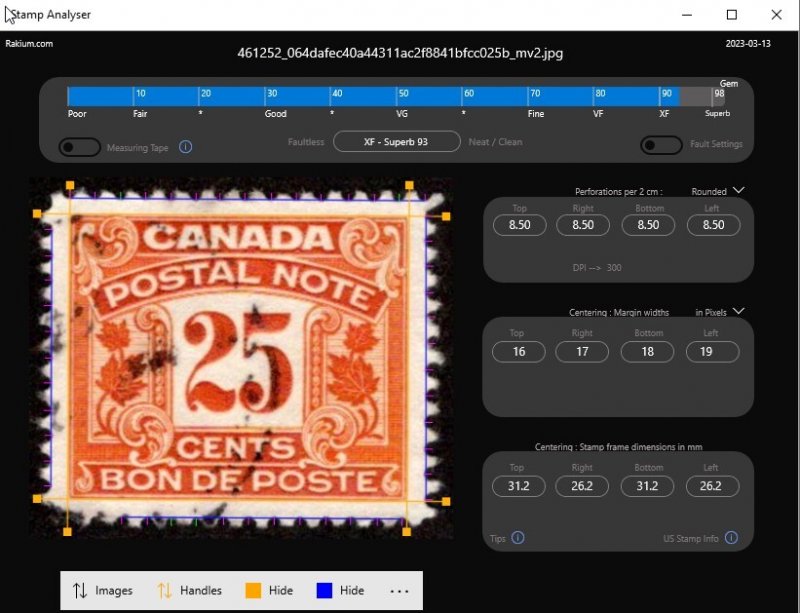 van Dam FPS14 - First Issue - Used, XF/SUPERB - 25c - Postal Note