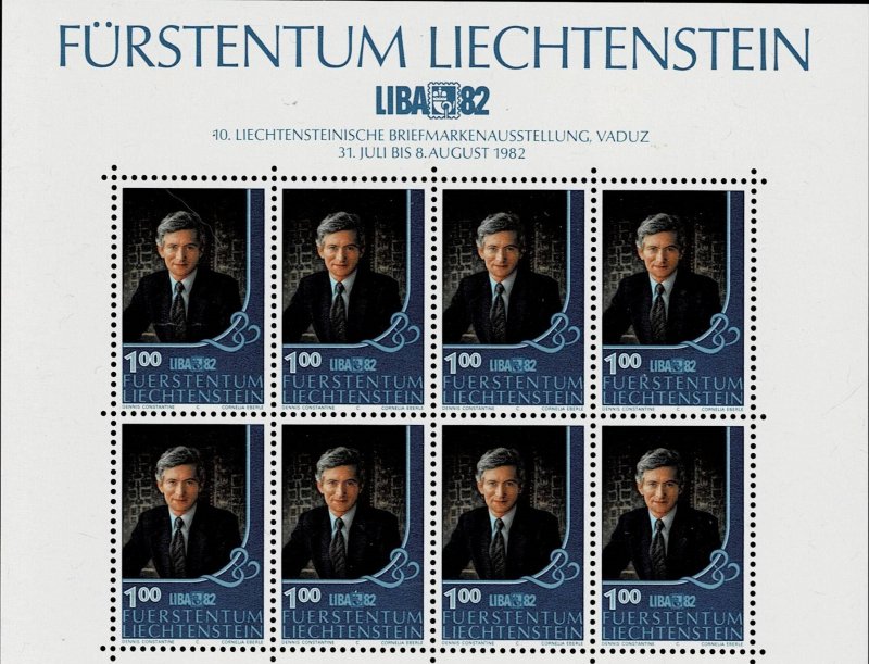 1982 Liechtenstein Sheet Scott Catalog Number 735 MNH