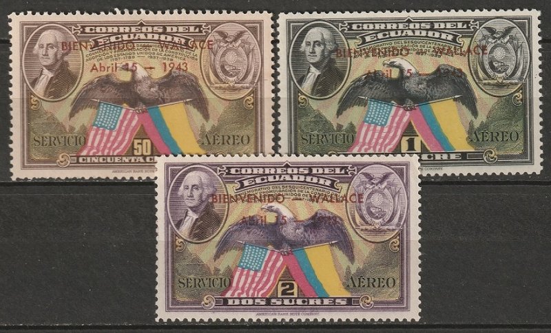 Ecuador 1943 Sc C102-4 air post set MLH*